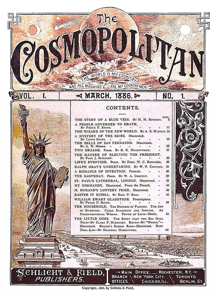 COSMOPOLITAN - First issue, March 1886