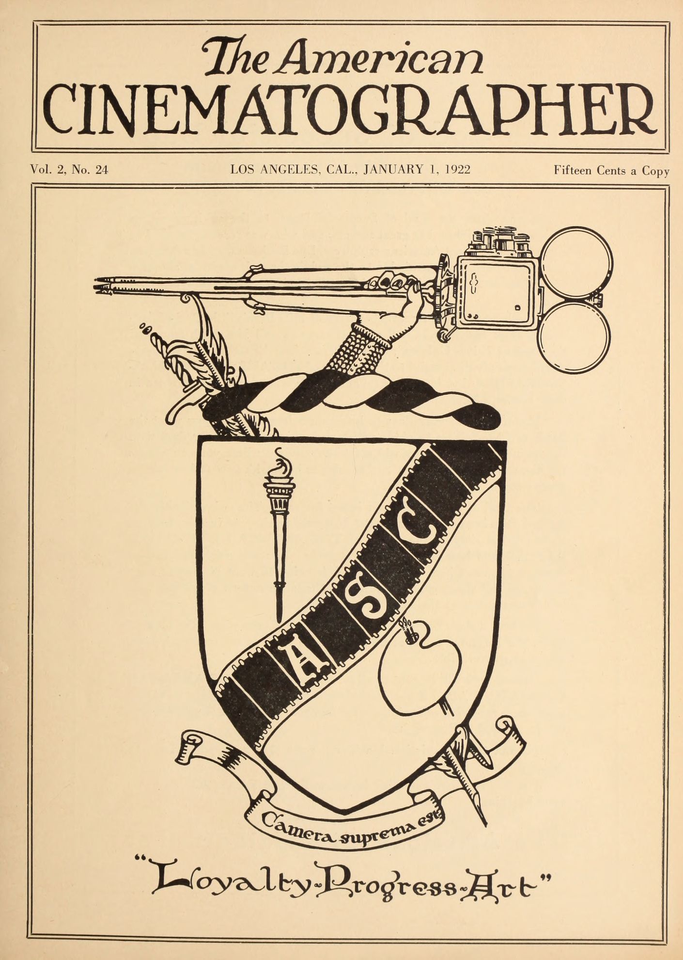 This image is a link to the PDF of the magazine THE AMERICAN CINEMATOGRAPHER from January 1, 1922.