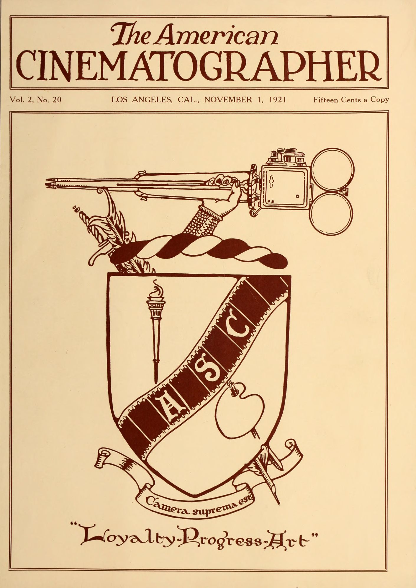 This image is a link to the PDF of the magazine THE AMERICAN CINEMATOGRAPHER from November 1, 1921.