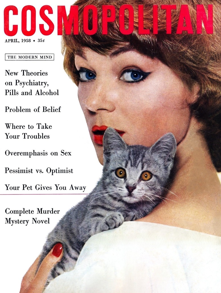 This image is a link to the PDF of the magazine COSMOPOLITAN from April 1958.