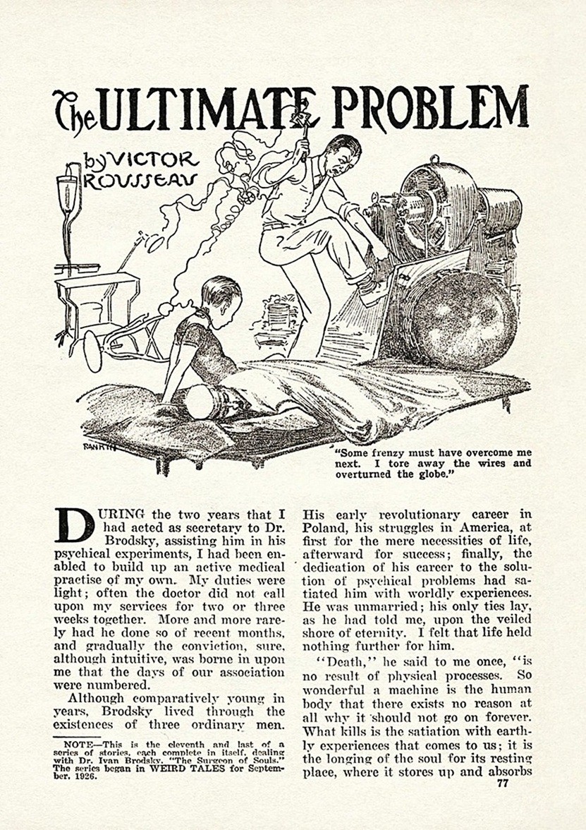 This image is a link to the PDF of the story THE ULTIMATE PROBLEM by Victor Rousseau.