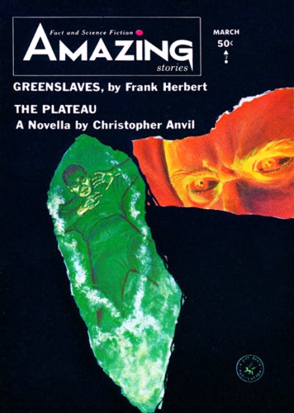 Cover of the science fiction magazine AMAZING STORIES from March 1965.