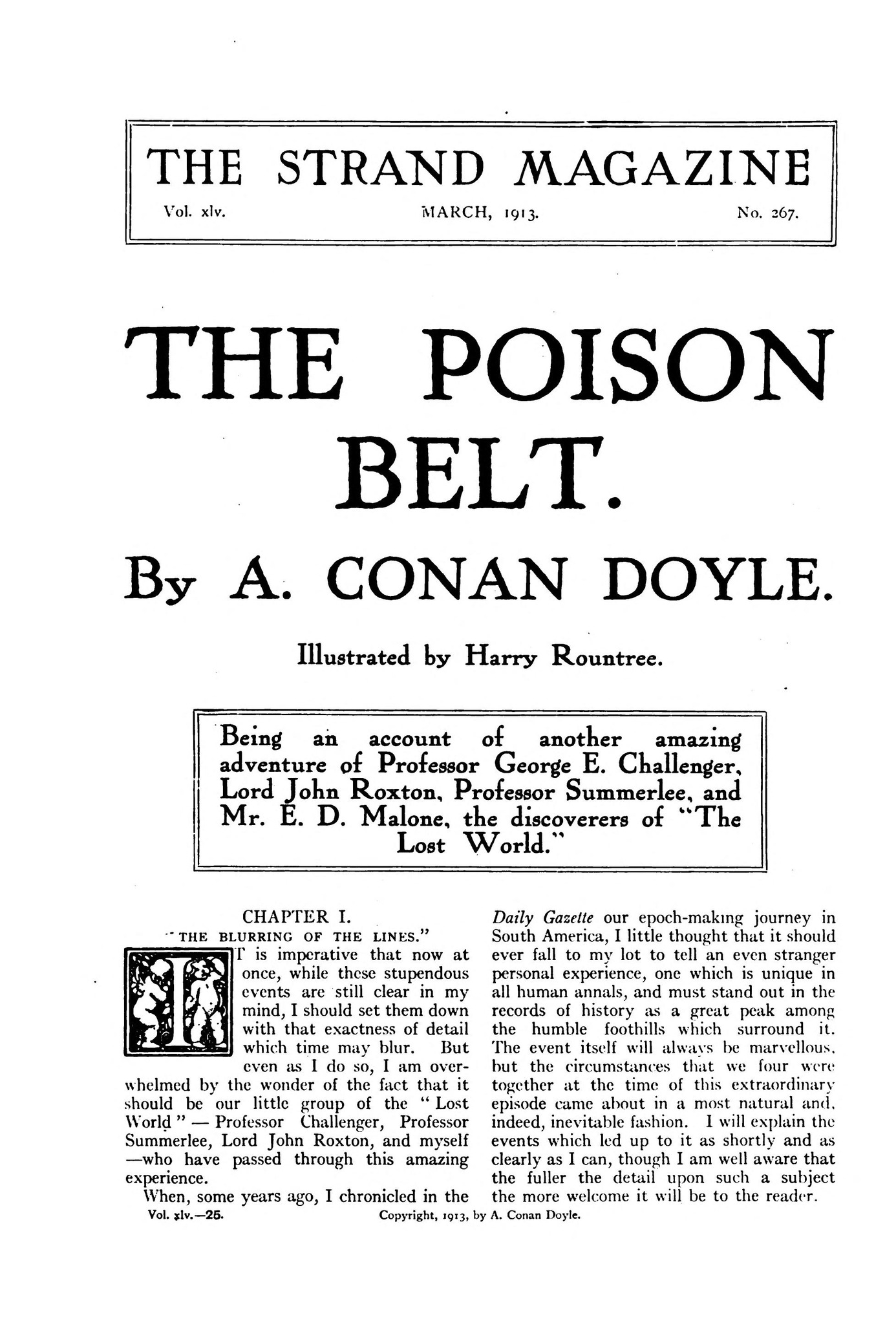 This image is a link to the PDF of the Arthur Conan Doyle story THE POISON BELT from The Strand, March 1913.