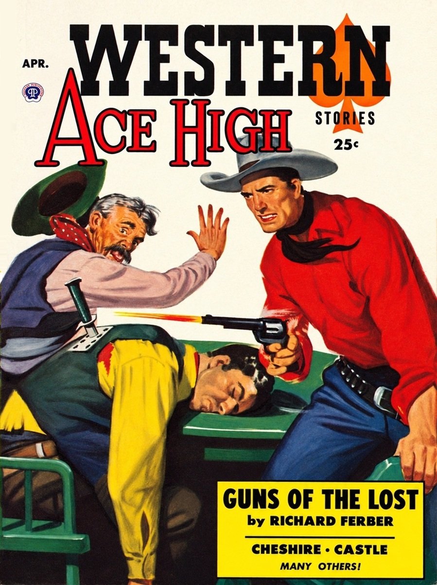 Cover of the magazine ACE HIGH WESTERN from April 1954.