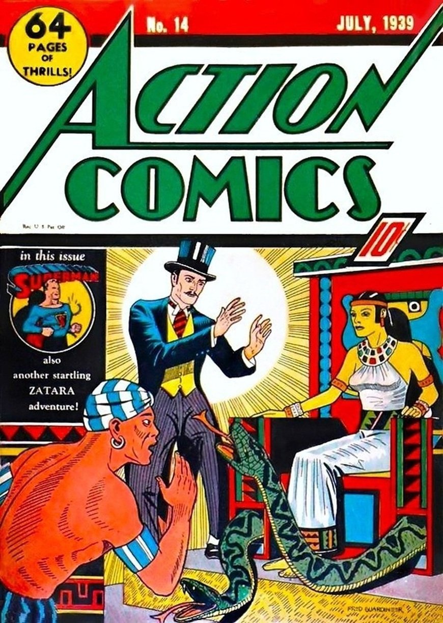 This image is a link to the PDF of the comic book ACTION COMICS from July 1939.