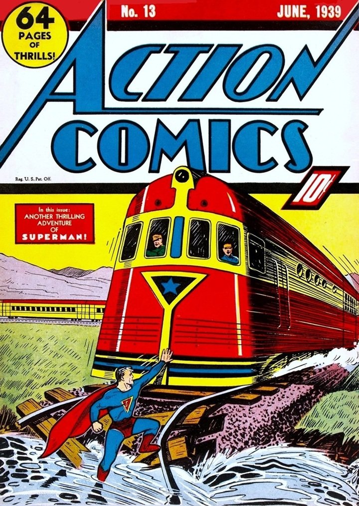 This image is a link to the PDF of the comic book ACTION COMICS from June 1939.