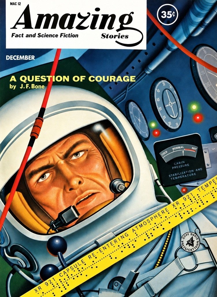 Cover of the science fiction magazine AMAZING STORIES from December 1960.