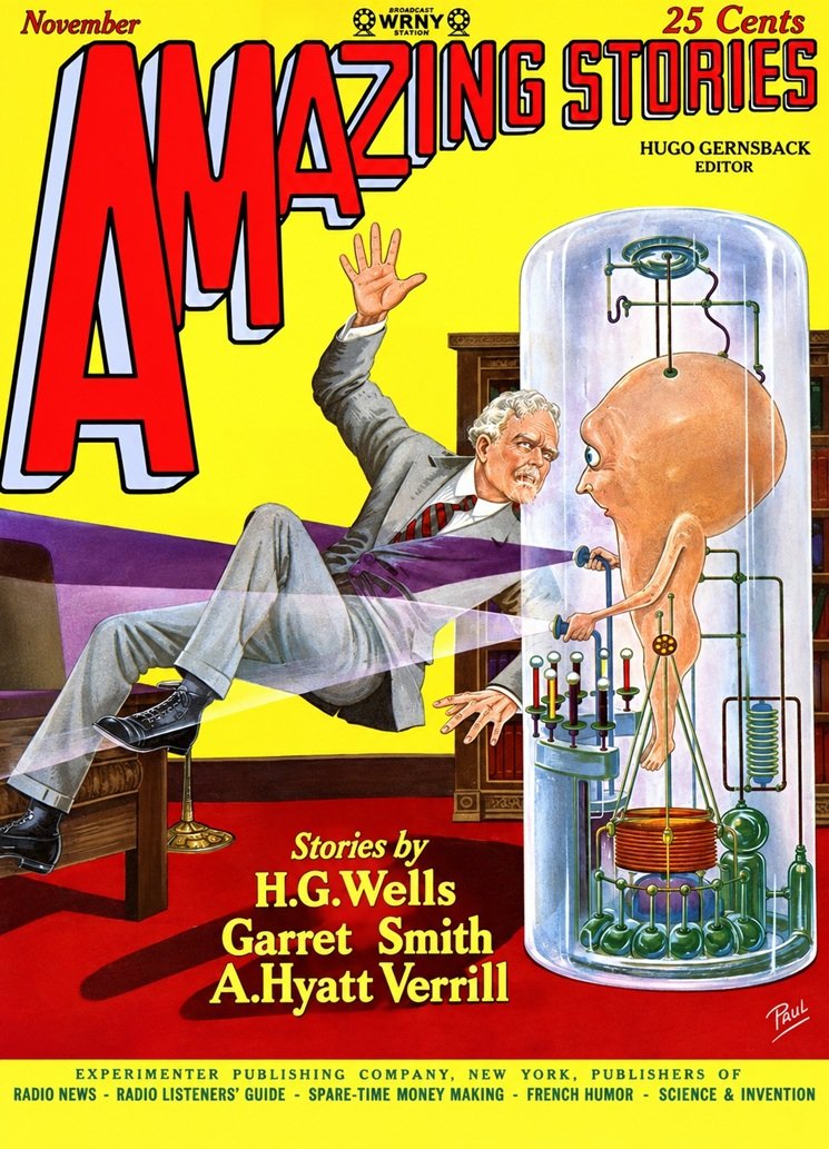 Cover of the sci fi pulp magazine AMAZING STORIES from November 1927.