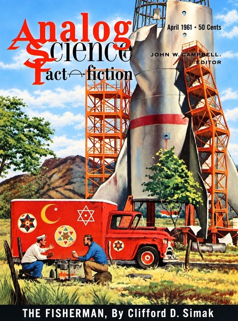 Cover of the science fiction magazine ANALOG from April 1961.