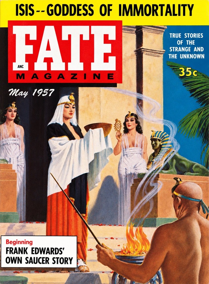 This image is a link to the PDF of the magazine FATE from May 1957.