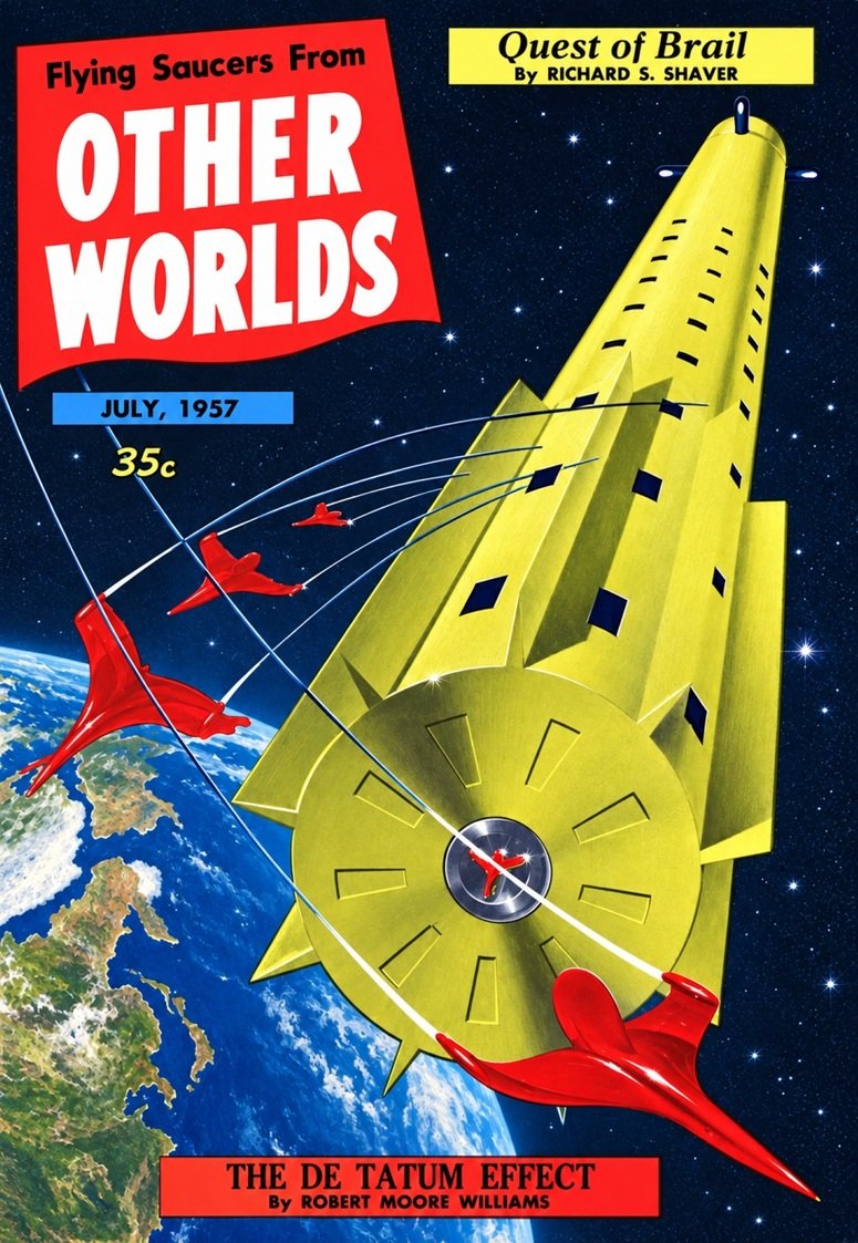 Cover of the magazine FLYING SAUCERS FROM OTHER WORLDS from July 1957.