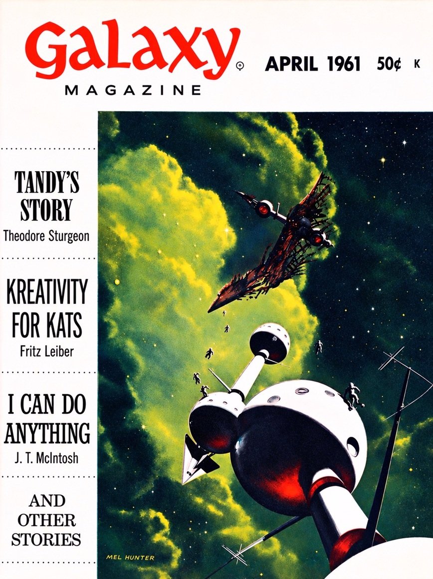 Cover of the science fiction magazine GALAXY from April 1961.