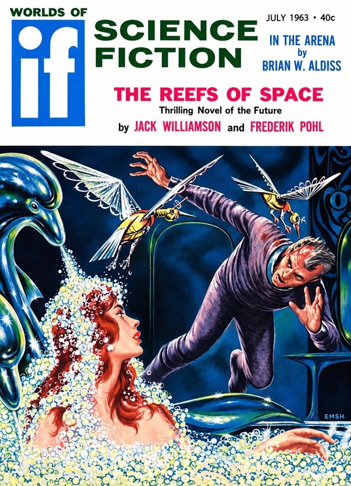 Cover of the science fiction magazine WORLDS OF IF from July 1963.