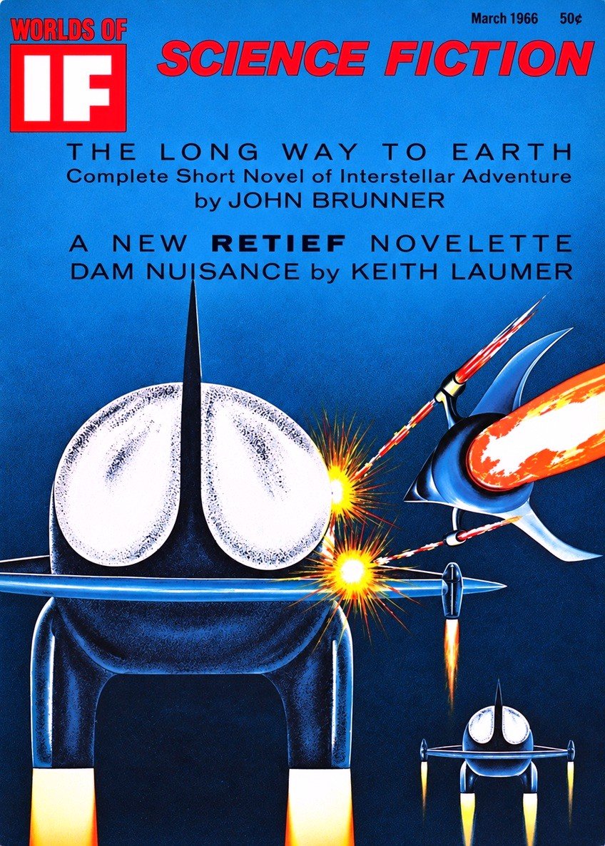 Cover of the science fiction magazine WORLDS OF IF from March 1966.