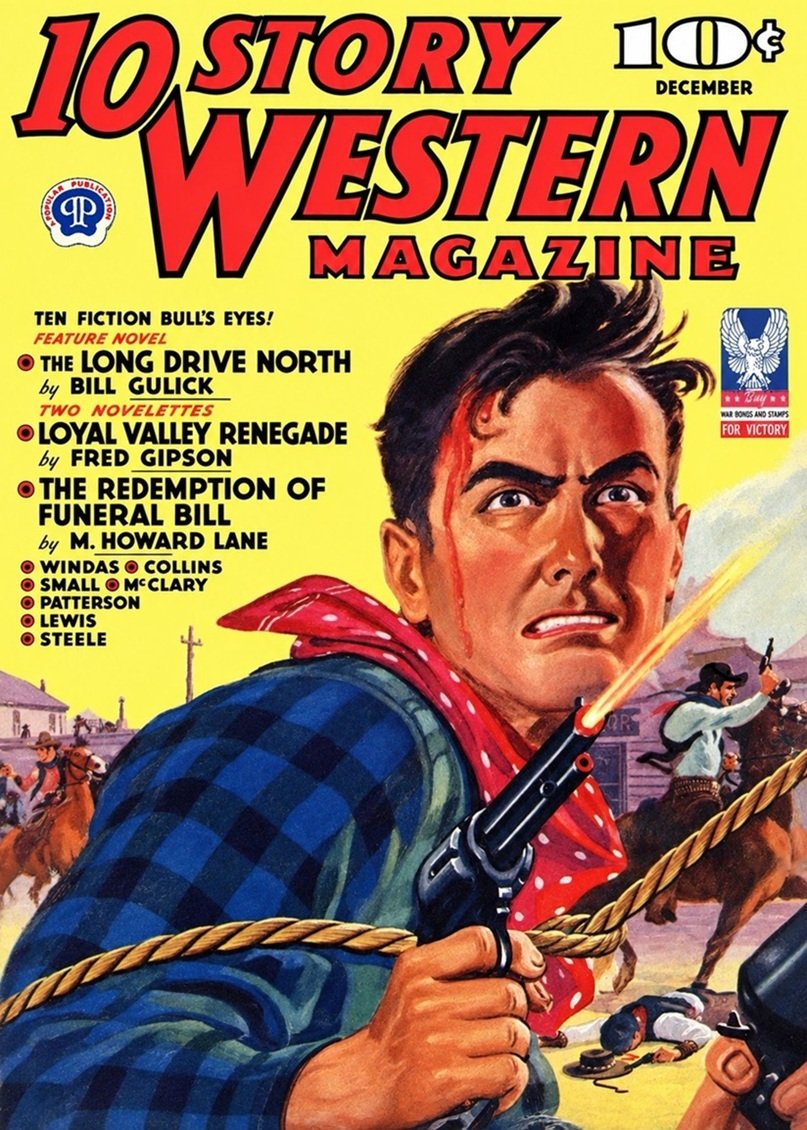 This image is a link to the PDF of the pulp magazine 10 STORY WESTERN MAGAZINE from December 1942.