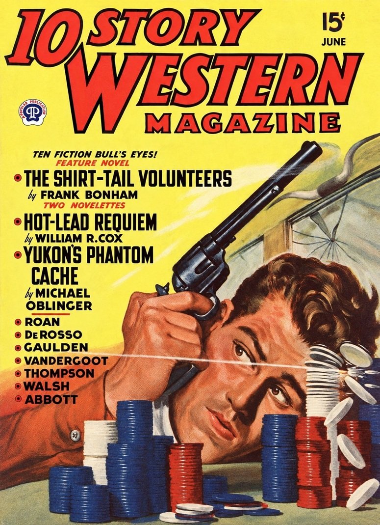 This image links to the PDF of the pulp magazine 10 STORY WESTERN MAGAZINE from June 1949.