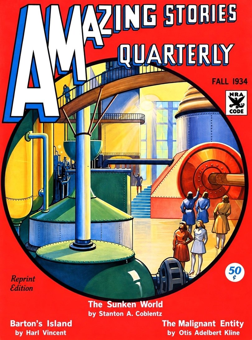 Cover of the magazine AMAZING STORIES QUARTERLY from Fall 1934.