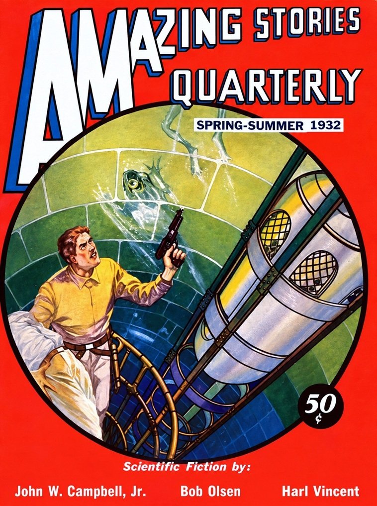 Cover of the magazine AMAZING STORIES QUARTERLY from Spring 1932.