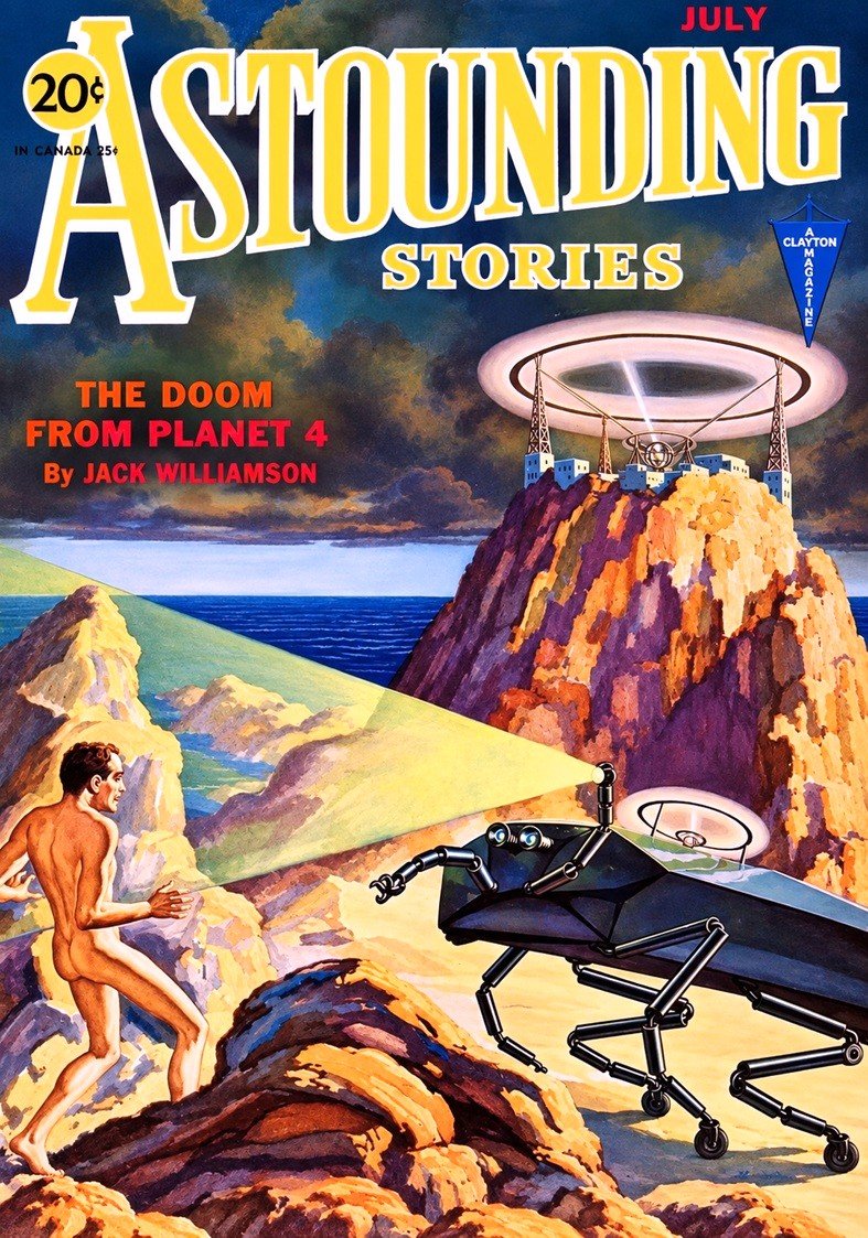 Cover of the science fiction pulp magazine ASTOUNDING STORIES from July 1931.