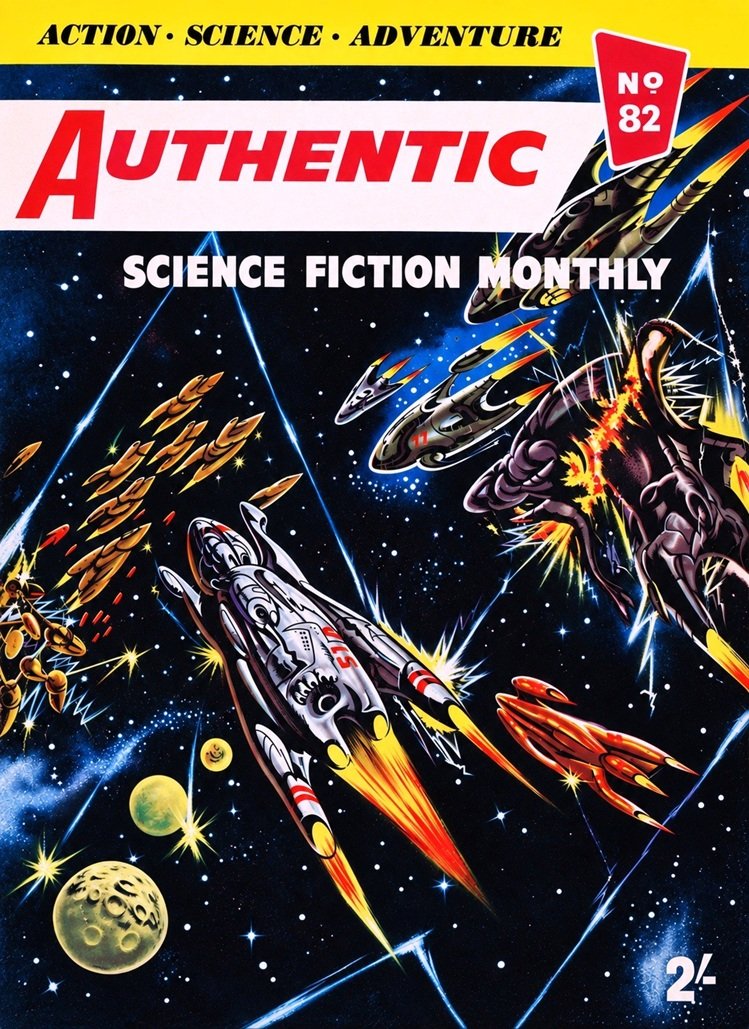Cover of the magazine AUTHENTIC SCIENCE FICTION MONTHLY from July 1957.
