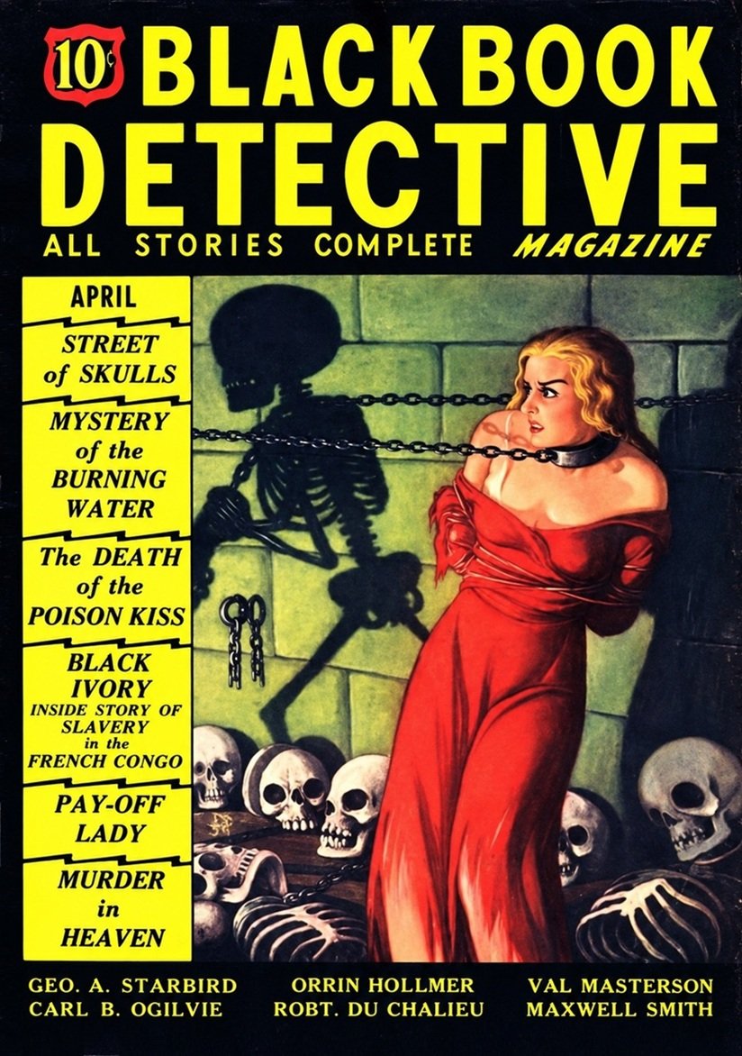 Cover of the pulp magazine BLACK BOOK DETECTIVE MAGAZINE from April 1935.