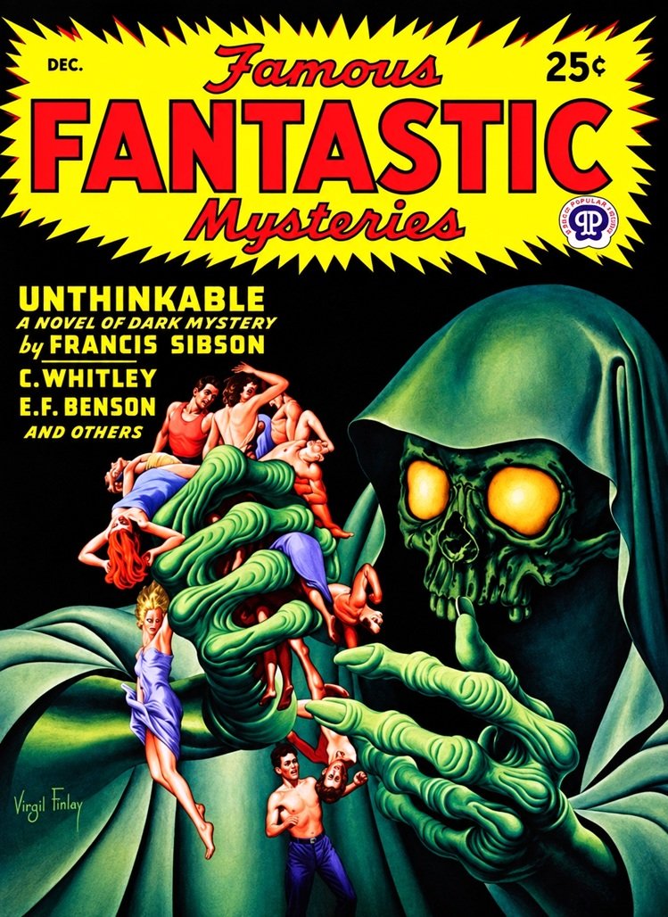Cover of the pulp magazine FAMOUS FANTASTIC MYSTERIES from December 1946.