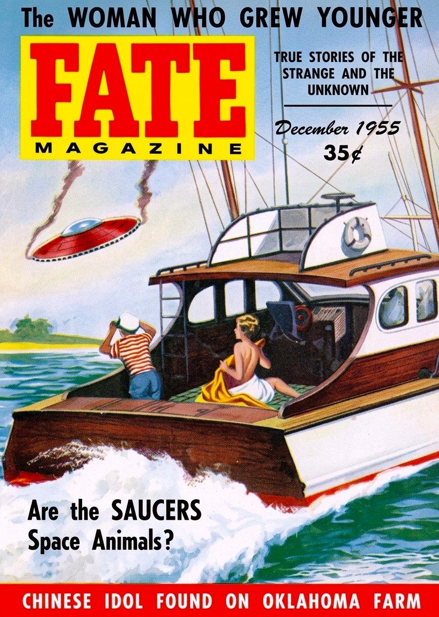 This image is a link to the PDF of the magazine FATE from December 1955.