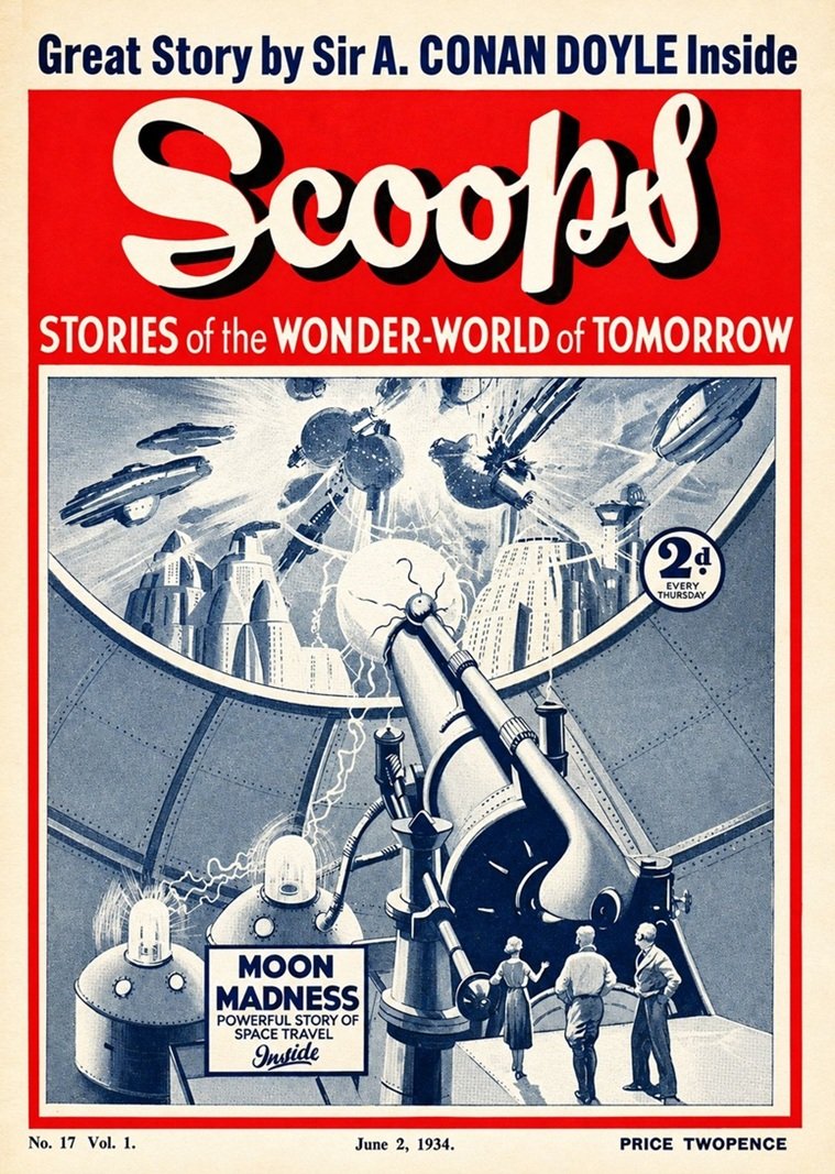 Cover of the science fiction magazine SCOOPS from June 2, 1934.