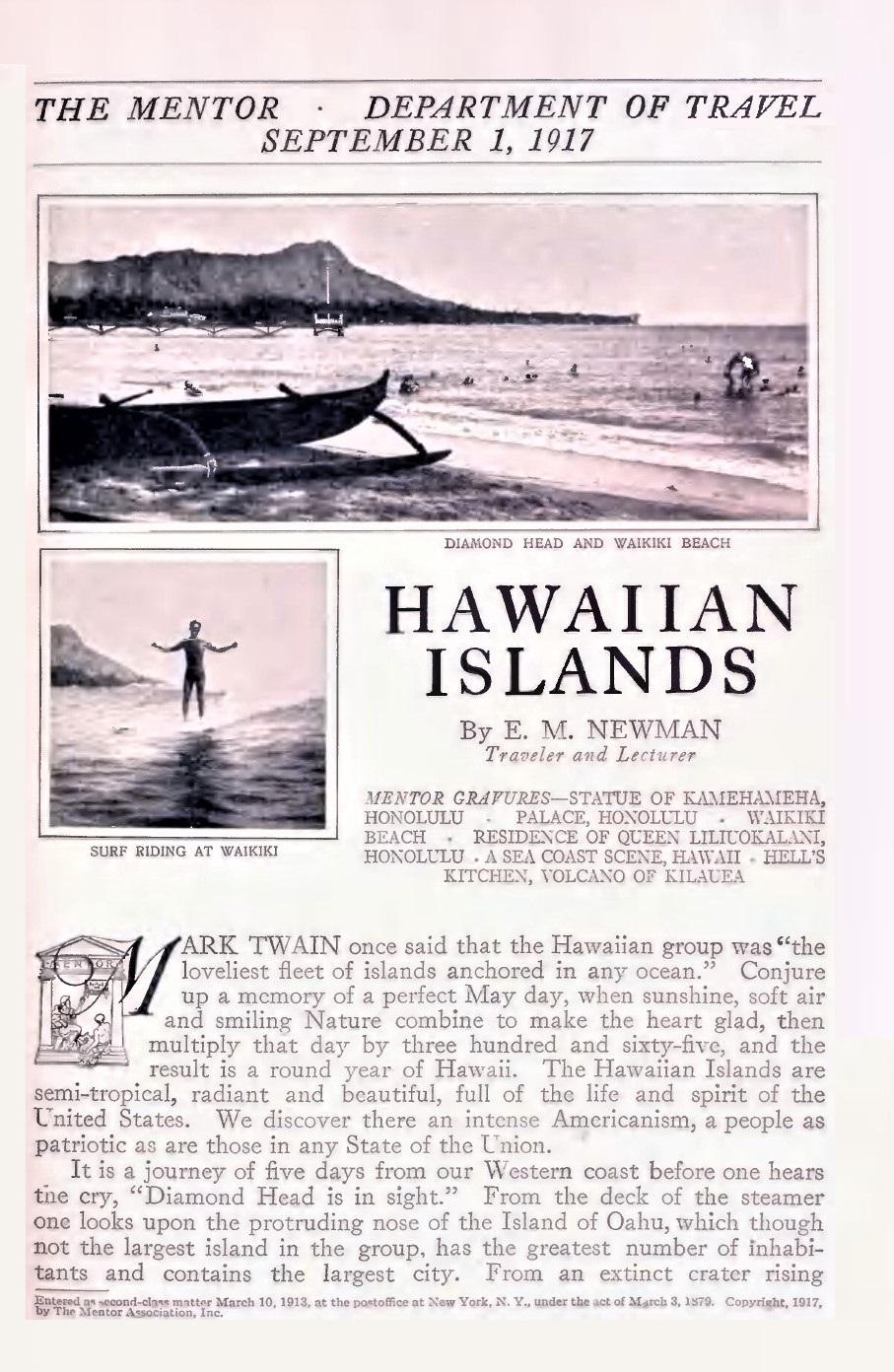 THE MENTOR - HAWAIIAN ISLANDS - September 1, 1917