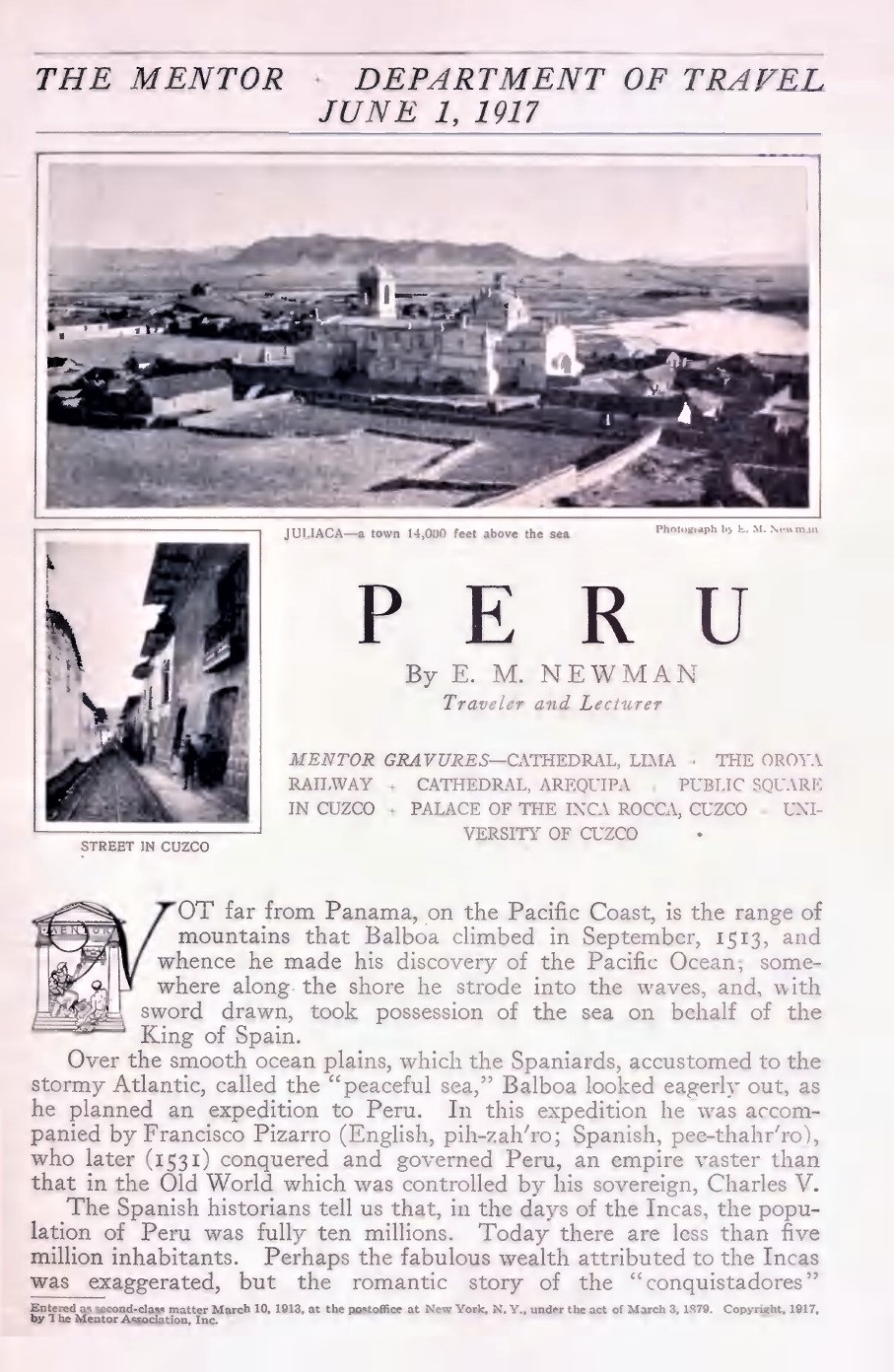 PERU - June 1, 1917