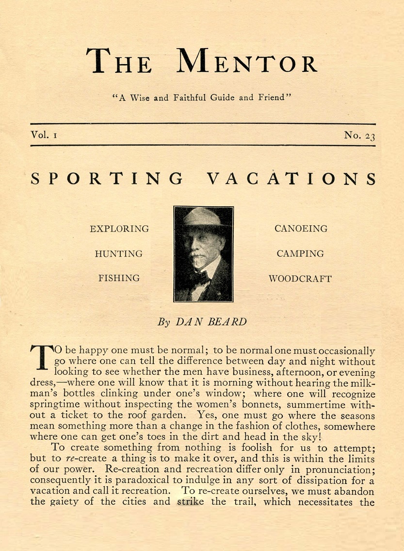 THE MENTOR - SPORTING VACATIONS - 1913