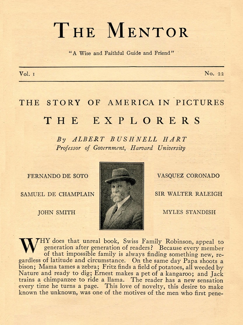 THE MENTOR - THE STORY OF AMERICA IN PICTURES - THE EXPLORERS - 1913