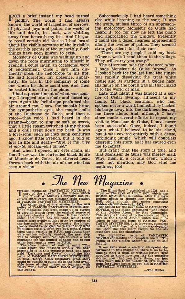 FANTASTIC NOVELS - First issue editorial, July 1940